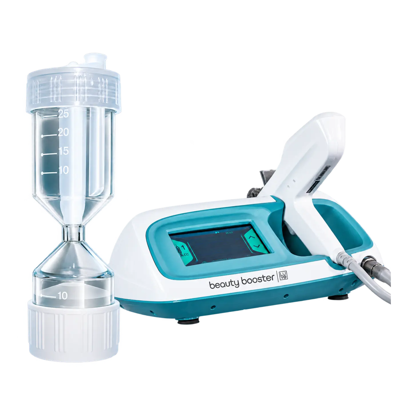 WorldPRP hourglass tube and the Beauty Booster device